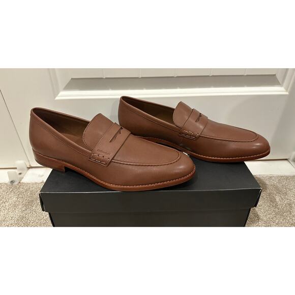 Coach Men's Declan Loafer Saddle Brown Size 10 NIB Smooth Leather Upper Timeless - Picture 3 of 13